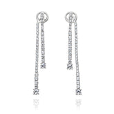 עגילים כסף 2 שורות זרקונים